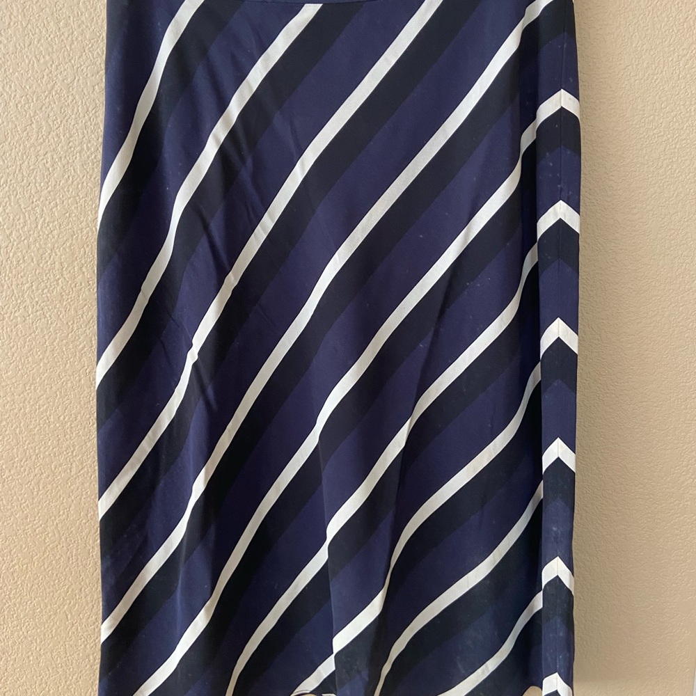 Banana Republic Navy and White Striped Skirt